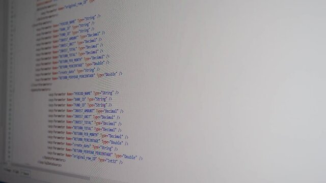 Web, application and software developement. Programming code on a monitor.