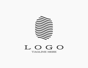 Simple minimal fingerprint logo with black lines on a white background
