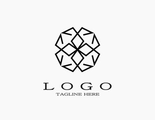 Minimal elegant flower logo. Elegant luxury design with abstract black lines resembling flowers. Logo design for your spa, hotel, boutique, company, or business.
