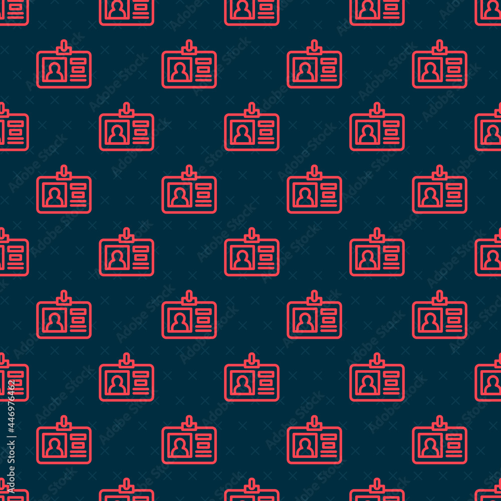 Poster red line identification badge icon isolated seamless pattern on black background. it can be used for