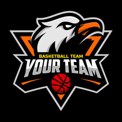Eagle mascot for a basketball team logo. Vector illustration. Great for team or school mascot or t-shirts and others.