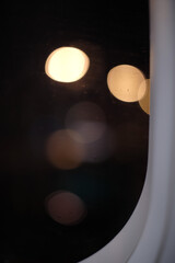 light in the airplane’s window 