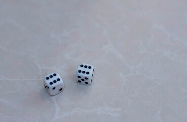 Pair of dice showing two sixes the highest gambling gaming roll for betting and game concepts.