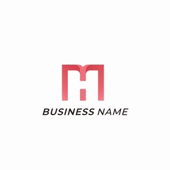 logo vector initial letter M and H