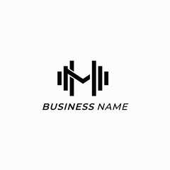 logo creative vector barbell and letter H