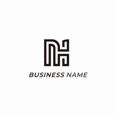 logo vector letter N and H