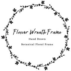 Floral Botanical Vector Frame, silhouette