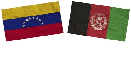 Afghanistan and Venezuela Flags Together Paper Texture Effect  Illustration