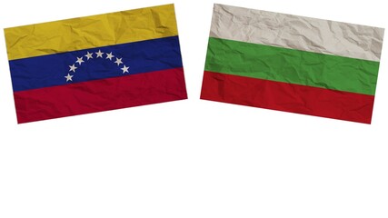 Bulgaria and Venezuela Flags Together Paper Texture Effect  Illustration