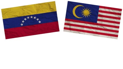 Malaysia and Venezuela Flags Together Paper Texture Effect  Illustration