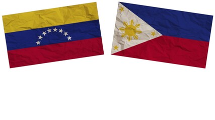 Philippines and Venezuela Flags Together Paper Texture Effect  Illustration