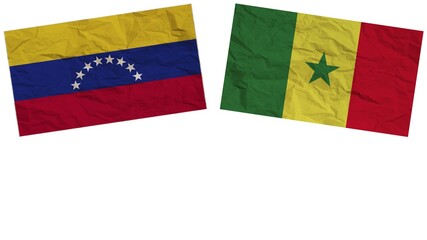Senegal and Venezuela Flags Together Paper Texture Effect  Illustration