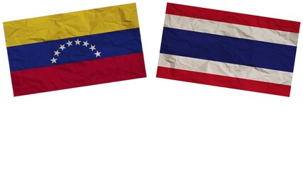 Thailand and Venezuela Flags Together Paper Texture Effect  Illustration