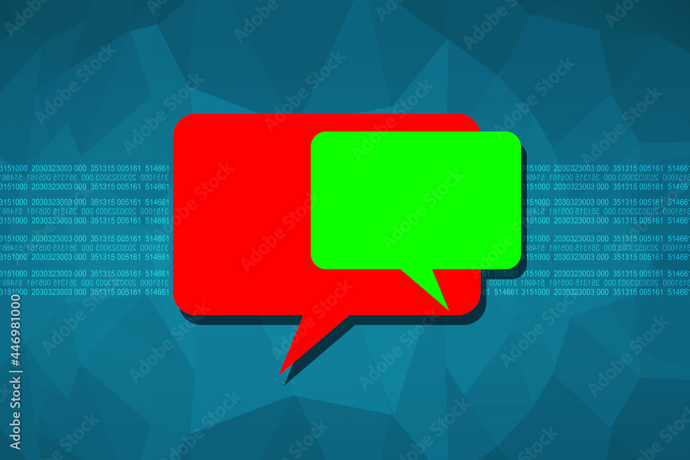 Poster 2d rendering two chat box isolated