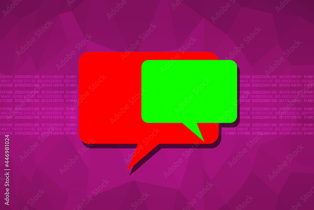 Poster 2d rendering two chat box isolated