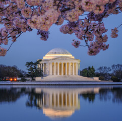 Jefferson memorial in spring