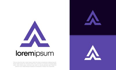 Innovative high tech logo template. Template label for blockchain technology. Technology Logo. Initials A logo design.