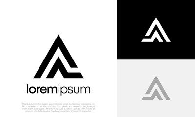 Innovative high tech logo template. Template label for blockchain technology. Technology Logo. Initials A logo design.