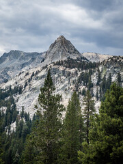 Crystal Crag near Mammoth Lakes, California in cloudy afternoon