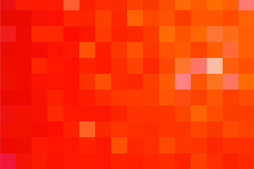 Abstract pixel red background. Gold geometric texture from squares. Vector pattern of square red pixels. A backing of mosaic squares. Vector illustration