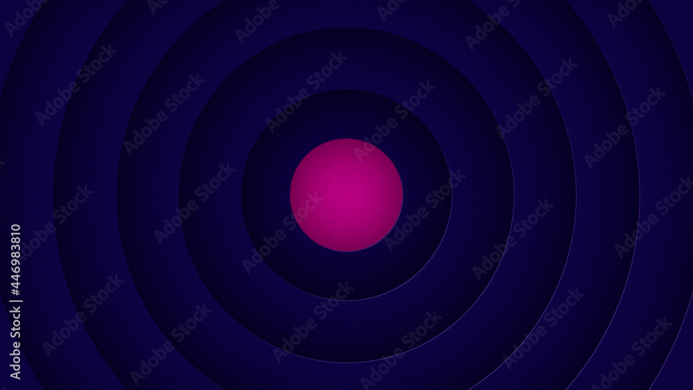 Poster abstract widening and narrowing down red circle on a dark background with rings, seamless loop. moti