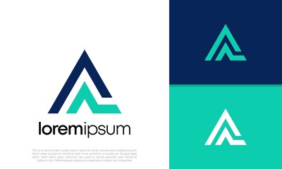 Innovative high tech logo template. Template label for blockchain technology. Technology Logo. Initials A logo design.