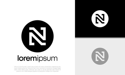 Innovative high tech logo template. Template label for blockchain technology. Technology Logo. Initials N logo design.
