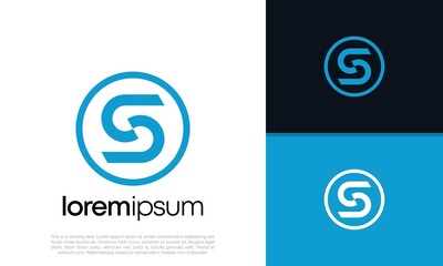 Initials S logo design. Innovative high tech logo template. Template label for blockchain technology. Technology Logo.