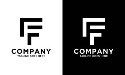 FF logo design concept with background. Initial based creative minimal monogram icon letter. Modern luxury alphabet vector design