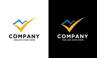 check mountain logo design concept template vector
