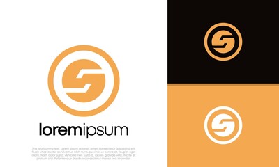  Initials S logo design. Innovative high tech logo template. Template label for blockchain technology. Technology Logo.