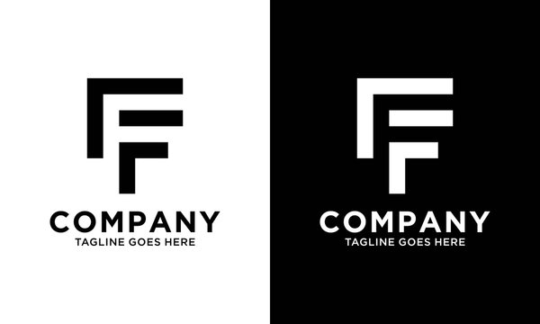 FF logo design concept with background. Initial based creative minimal monogram icon letter. Modern luxury alphabet vector design
