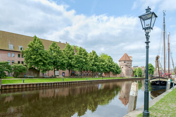 Fototapeta na wymiar Thorbeckegracht, Zwolle, Overijssel province, The Netherlands