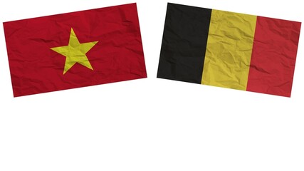 Belgium and Vietnam Flags Together Paper Texture Effect  Illustration
