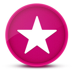 Star luxurious glossy pink round button abstract