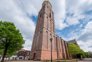 Fototapeta na wymiar De Peperbus of Onze Lieve Vrouwetoren in Zwolle, , Overijssel province, The Netherlands