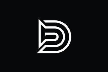 D logo letter design on luxury background. D logo monogram initials letter concept. DD icon logo design. DDD elegant and Professional letter icon design on black background. PD