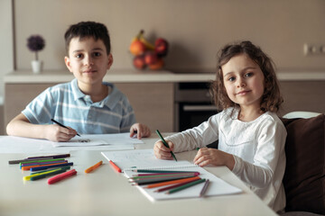 Naklejka premium Children at home