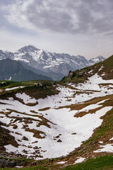 Schynige Platte, Bernese Oberland, Switzerland - Aerial Panorama View with Swiss Alps Eiger, Mönch...