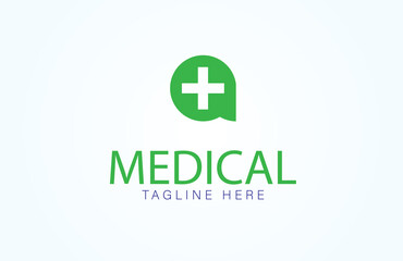 Medical logo, letter A with medical cross combination, flat  logo design template, vector illustration