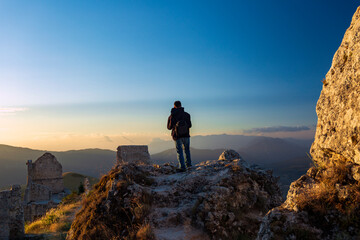 Castle of Rocca Calascio. In the province of L'Aquila, in Abruzzo. Set of the film the name of the rose