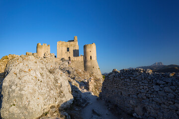 Castle of Rocca Calascio. In the province of L'Aquila, in Abruzzo. Set of the film the name of the rose