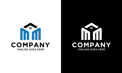 Logo design of  letter MM in vector for construction, home, real estate, building, property. Minimal awesome trendy professional logo design