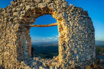 Castle of Rocca Calascio. In the province of L'Aquila, in Abruzzo. Set of the film the name of the rose
