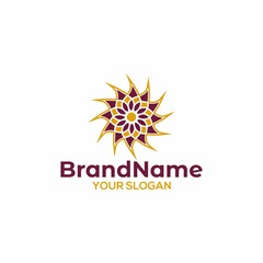 Obraz premium Mandala Flower Logo Design Vector
