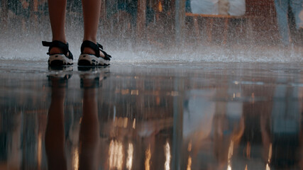 raining day people legs