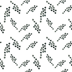 Watercolor Seamless paper pattern.Black and white stripes,branches.Dots on a white background.Background for paper packaging design.
