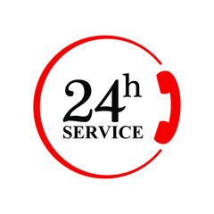 24 h service icon on white background