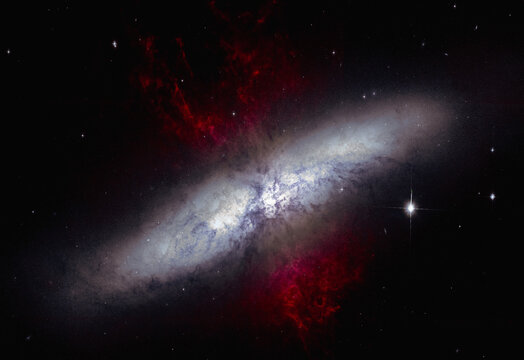 Space Background:  Cigar Galaxy M82-Elements of this photo furnished by NASA