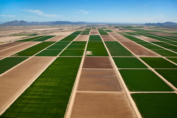 Near Casa Grande, Arizona an aerial view of agriculture